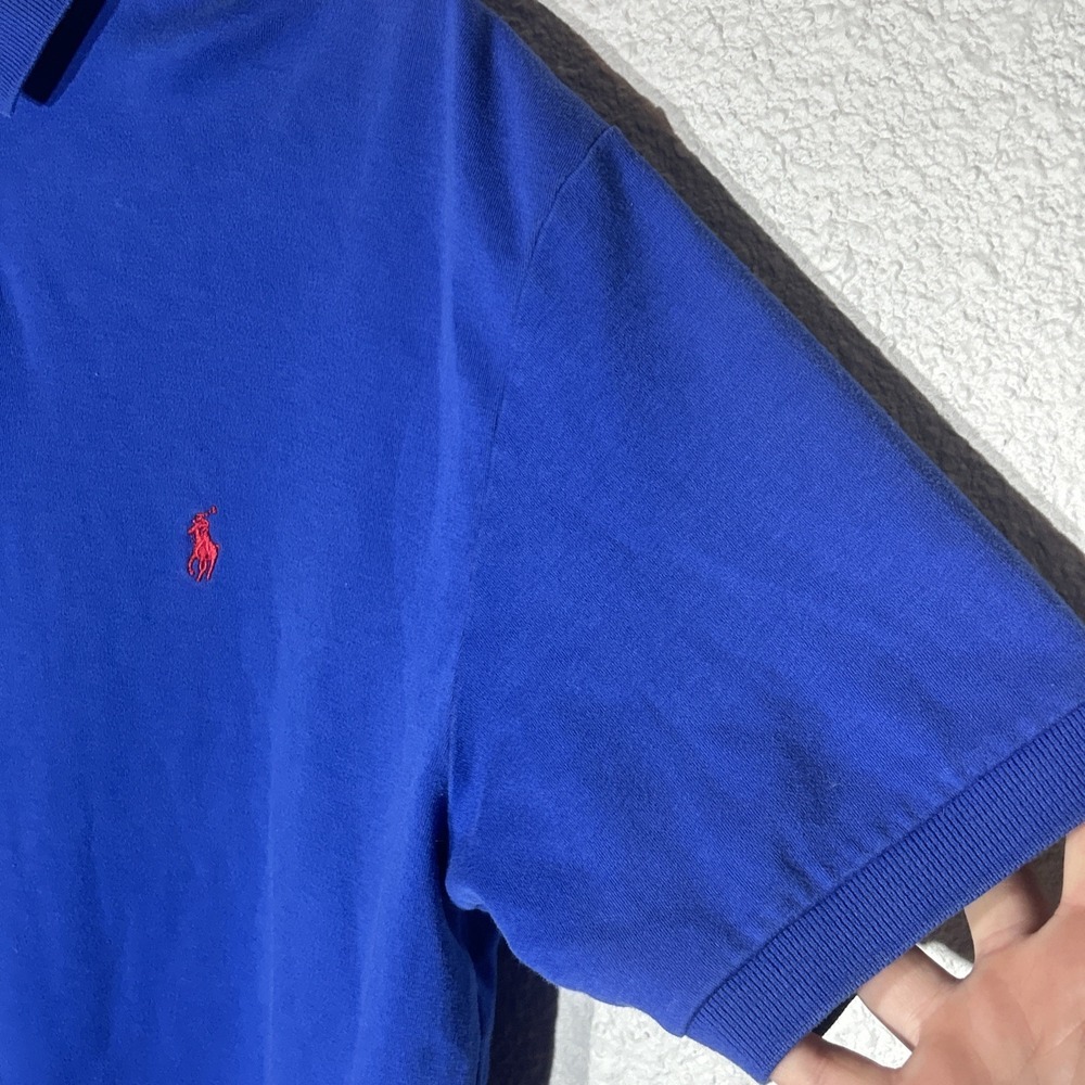 Polo By Ralph Lauren Polo Shirt Blue With Red Pony Medium 100% Cotton - Picture 2 of 7